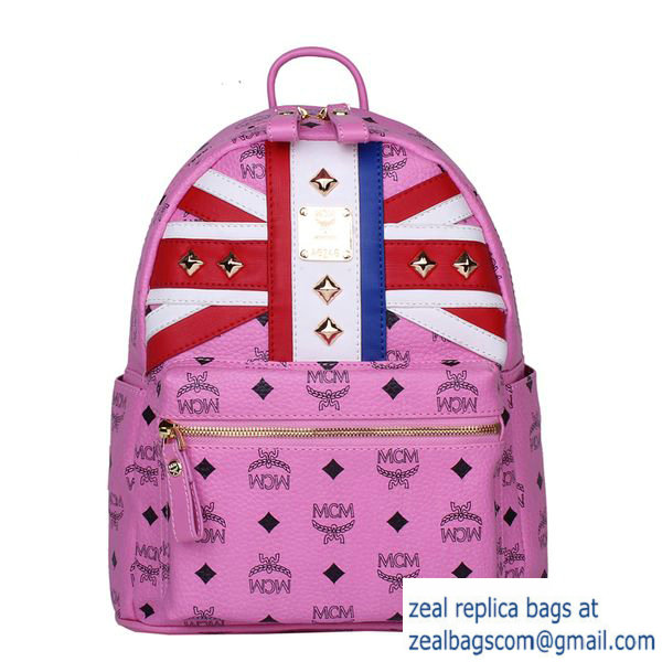 High Quality Replica MCM Small Flag of UK Backpack MC5173S Rosy